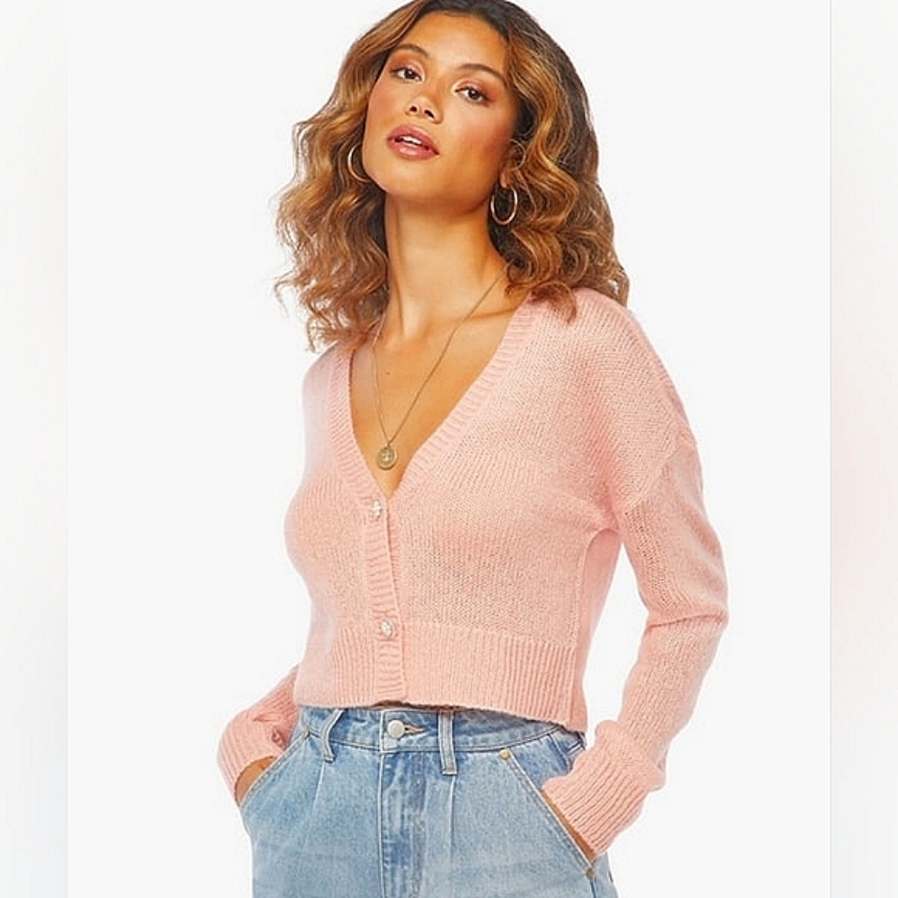 NWOT JustFab Cropped Knit Cardigan